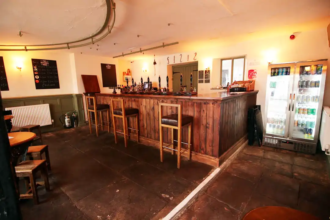 A photo of the bar at the Butcher's Hook